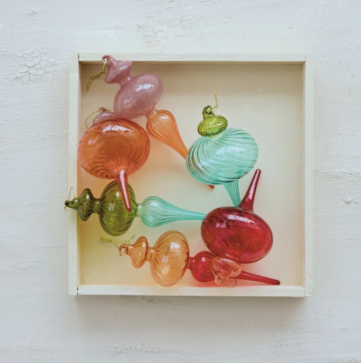 Two-Tone Glass Finial Ornament - 6 Styles