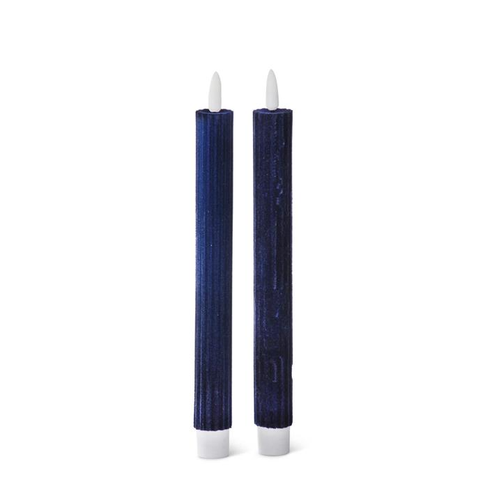 Dark Blue Thin Line LED Taper Candle
