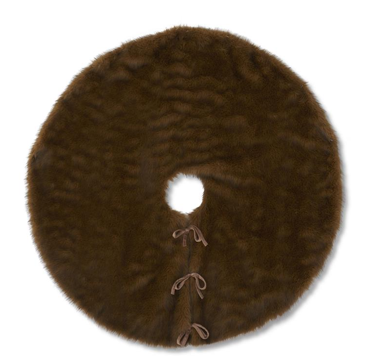 50 Inch Brown Vegan Fur Tree Skirt