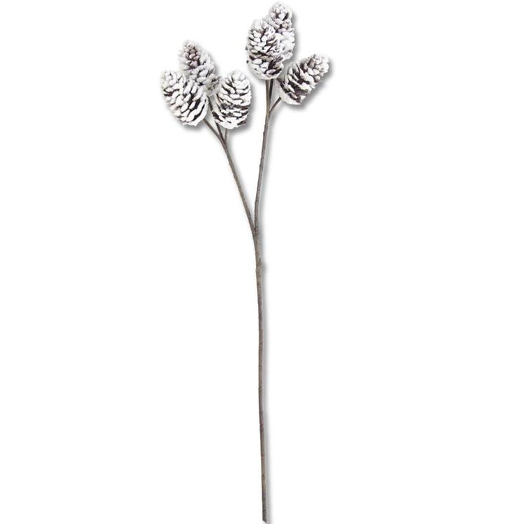 32 Inch Flocked Pinecone Spray