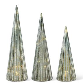 Sage Green Mercury Glass Tree - S