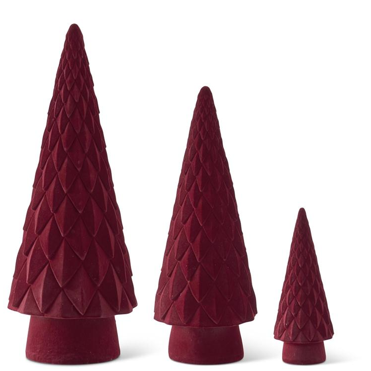 Burgundy Velvet Diamond Scallop Trees - S