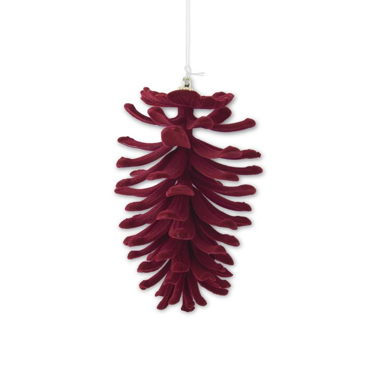 Burgundy Velvet Pinecone Ornament