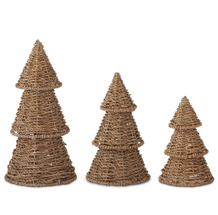 Rattan Woven Tabletop Christmas Tree - S