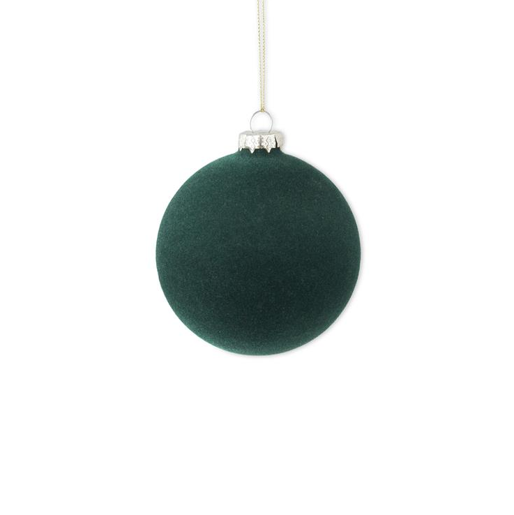 Green Velvet Round Ornament - L