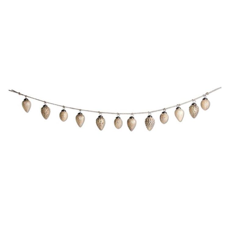 Mercury Glass Acorn Ornament Garland