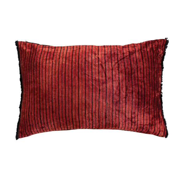 Tufted Fringe Velvet Lumbar