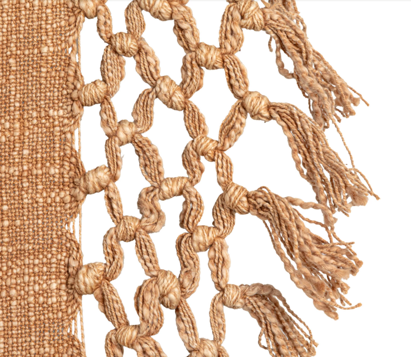 Bohemian Brown Cotton Crochet Throw