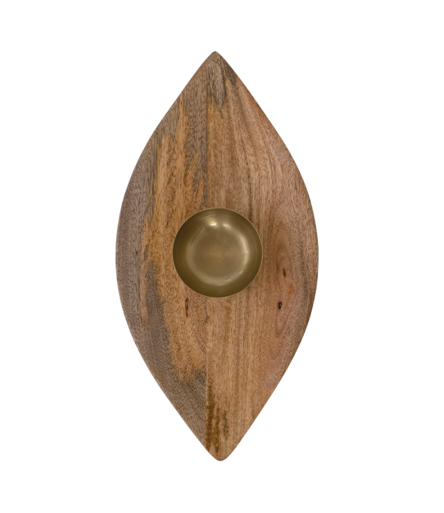 Chip + Dip Set - Mango Wood/ Gold