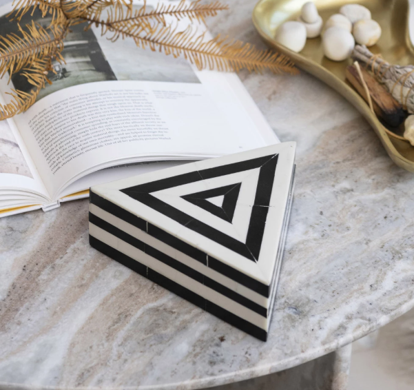 MDF & Resin Triangular Striped Box