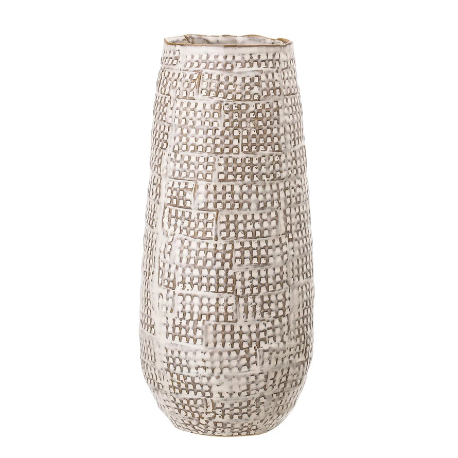 EMBOSSED STONEWARE VASE
