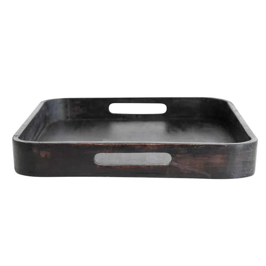 BLK DECOR MANGO WOOD TRAY