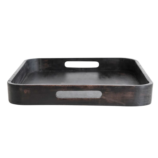 BLK DECOR MANGO WOOD TRAY