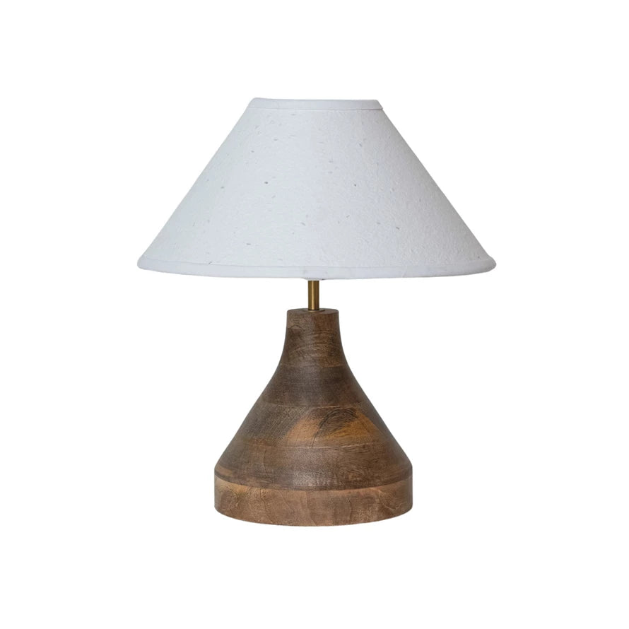 MANGO WOOD LAMP W/PAPER SHADE
