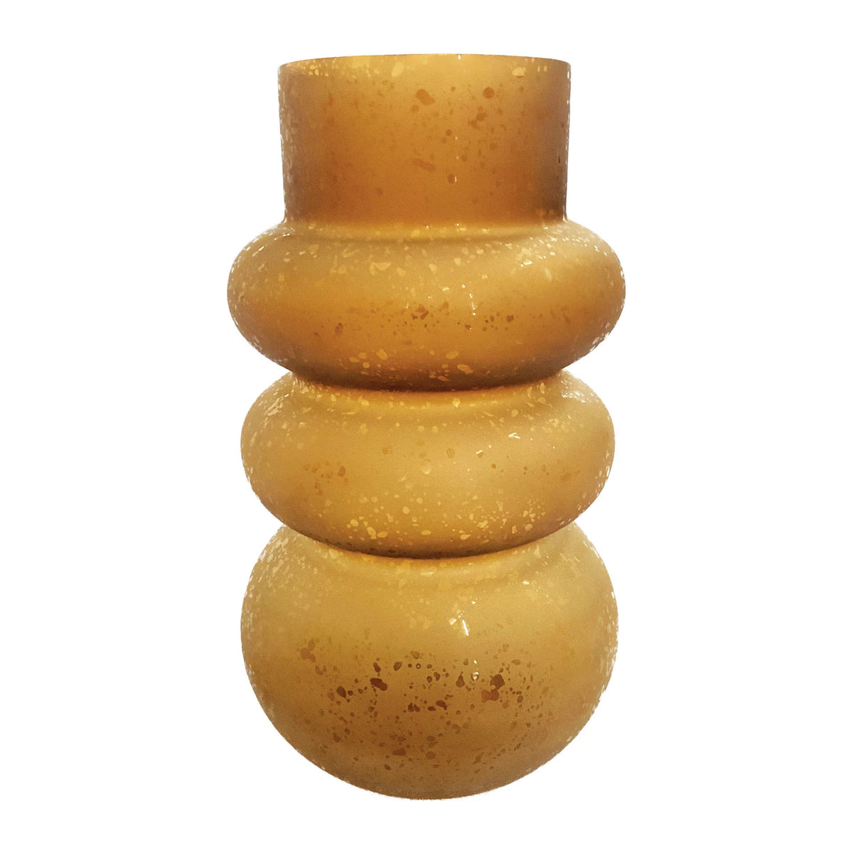 GLASS VASE FROSTED BROWN