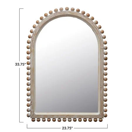 WOOD BALL FRAMED MIRROR