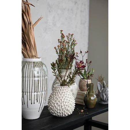 EMBOSSED STONEWARE FORMED VASE