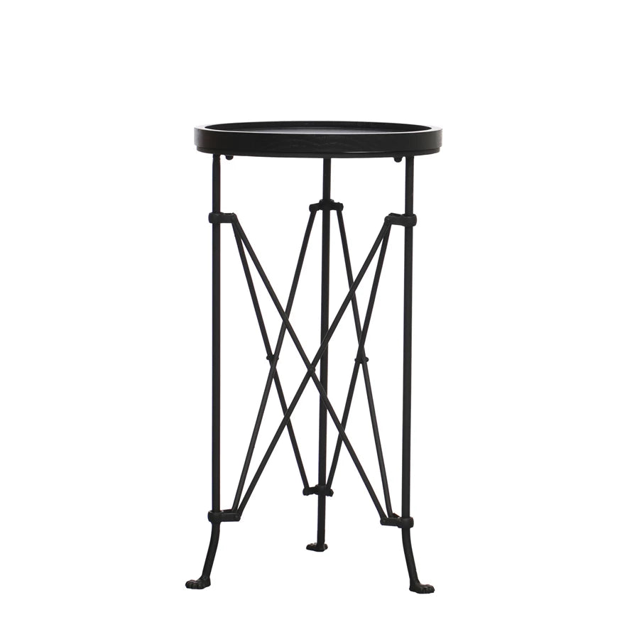 METAL TABLE W WOOD TOP