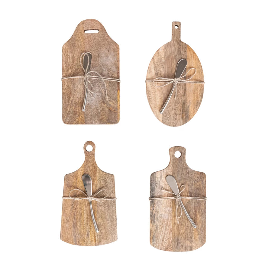 MANGO WOOD BOARD W/KNIFE