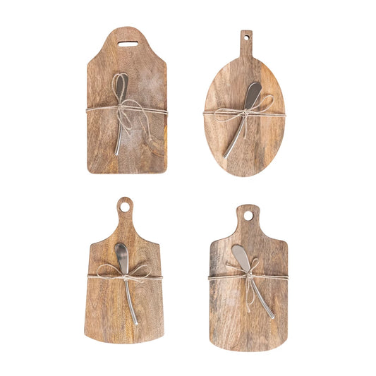 MANGO WOOD BOARD W/KNIFE