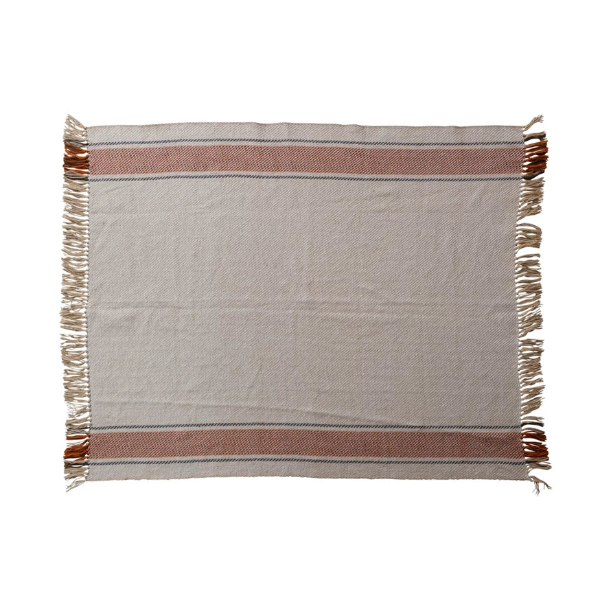 60"x50" Woven Throw w/ Fringe
