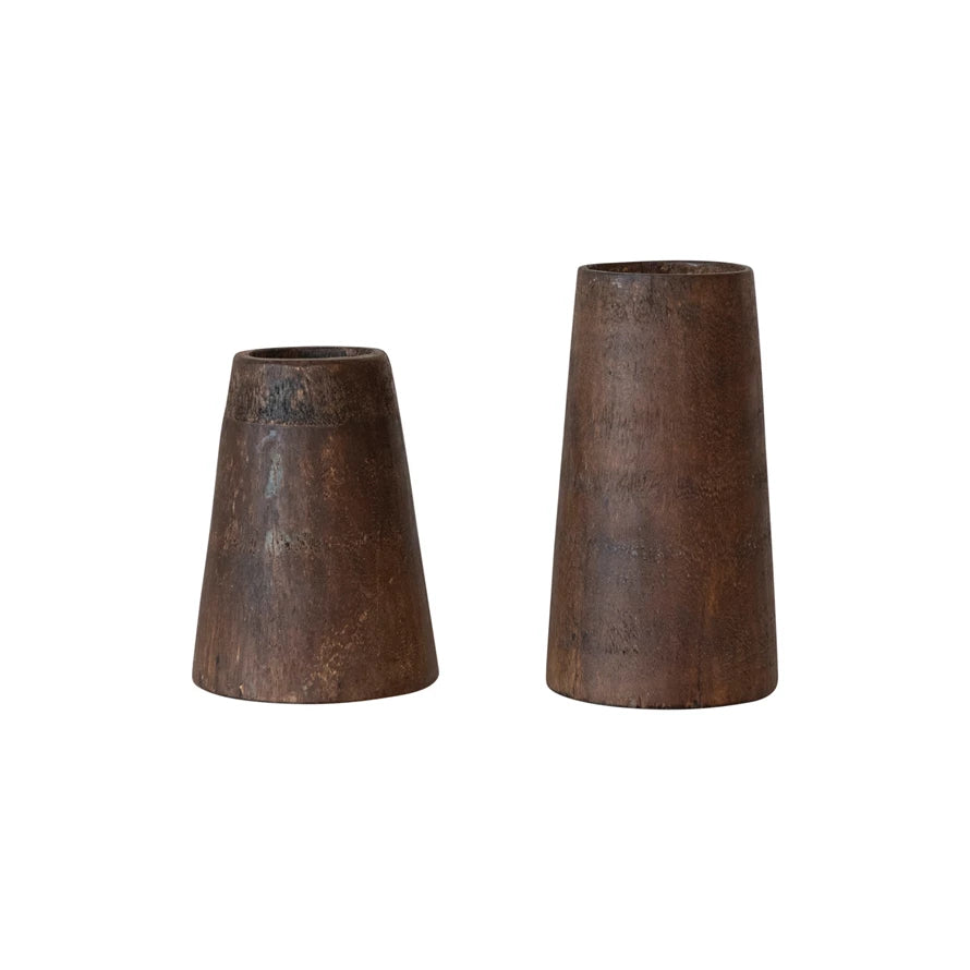 LG FOUND WOOD VASE