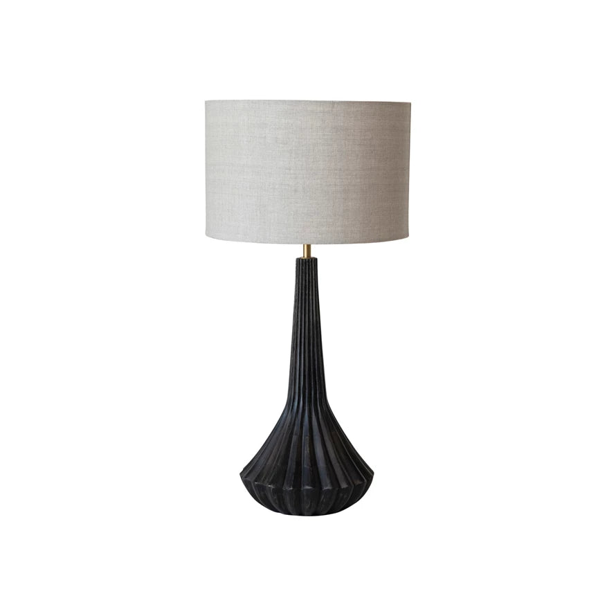 BLK MANGO WOOD LAMP