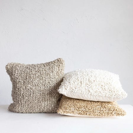 20" Ivory Bouclé Pillow