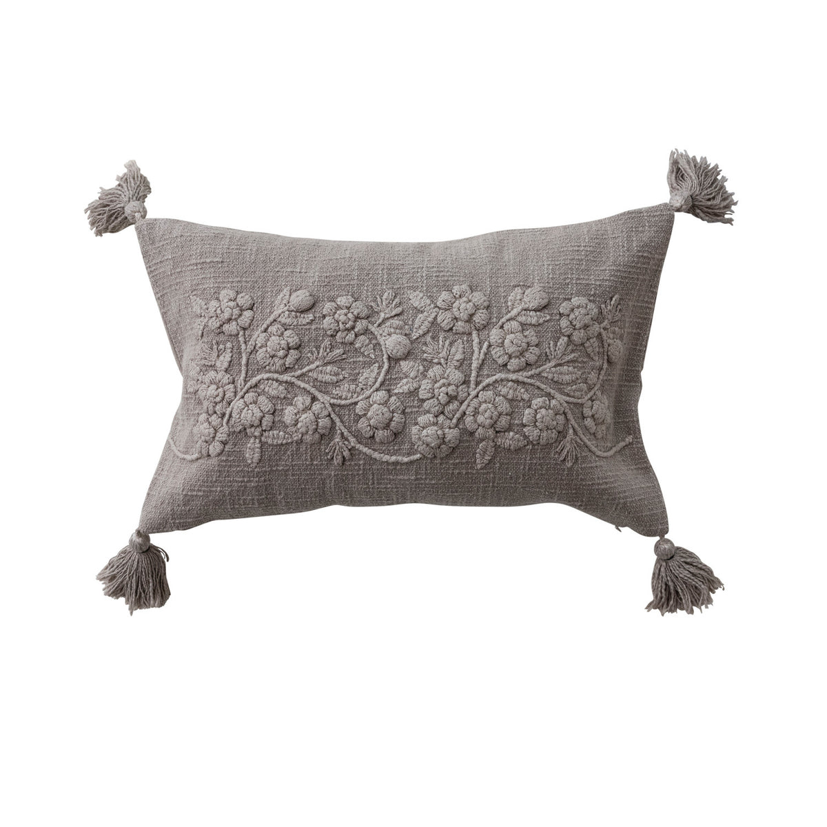 Embroidered Floral Lumbar