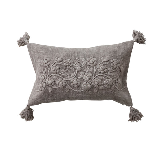 Embroidered Floral Lumbar