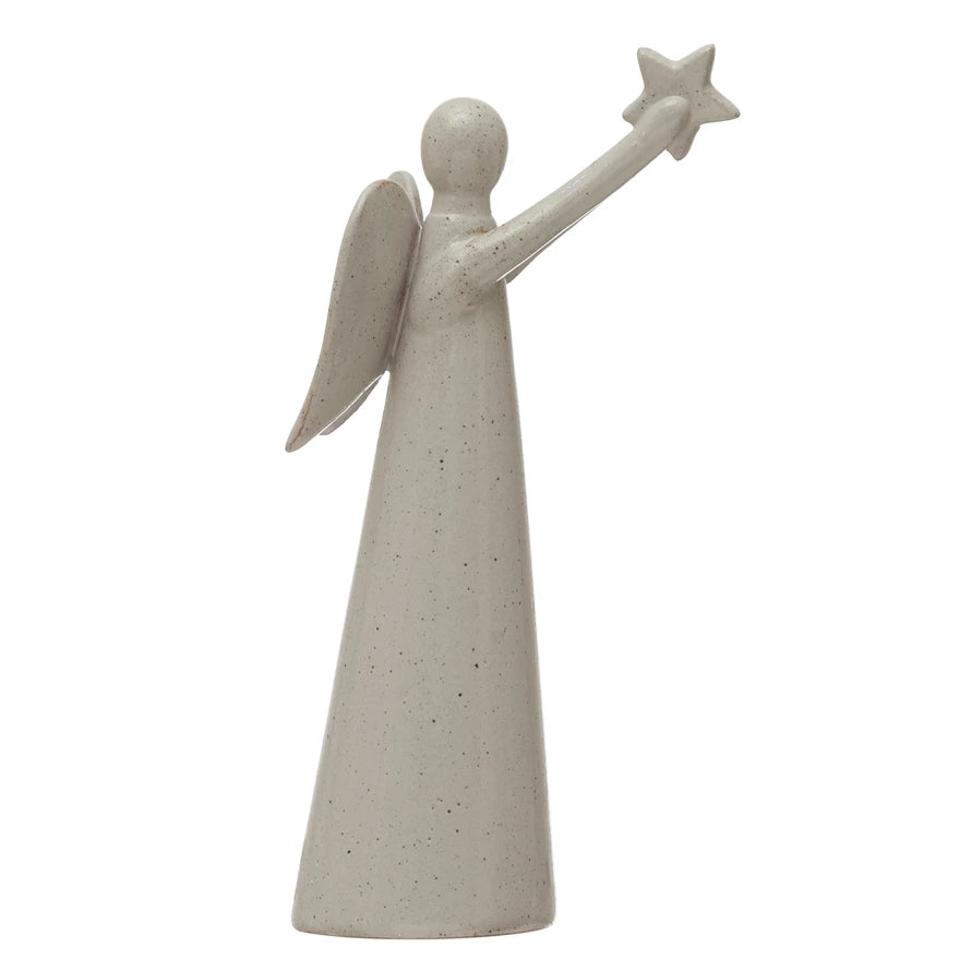Stoneware Angel w Star
