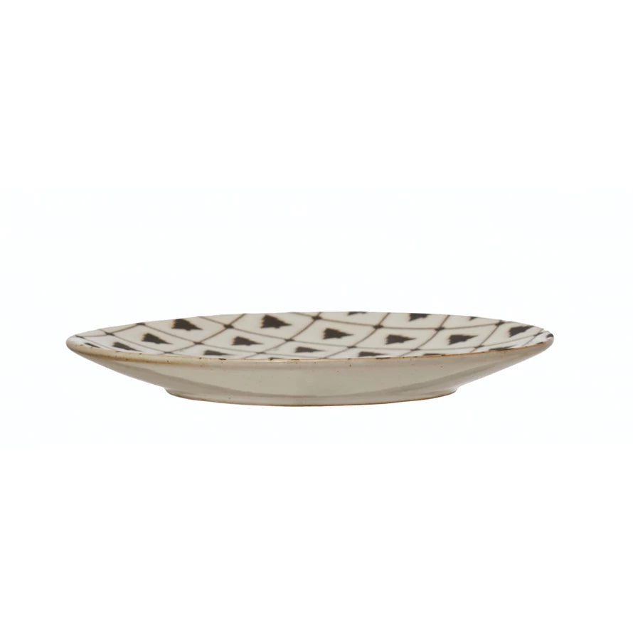 6" Round Tree stoneware Plate
