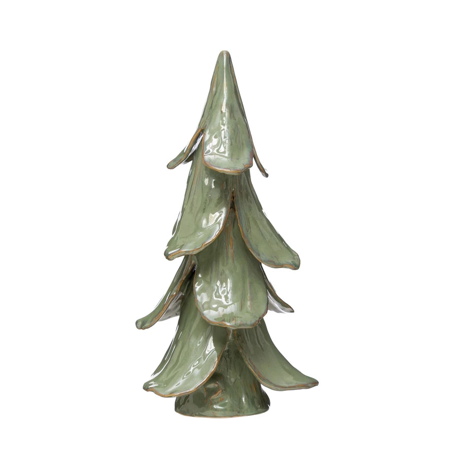 8" Round 15-1/2" H Stoneware Tree