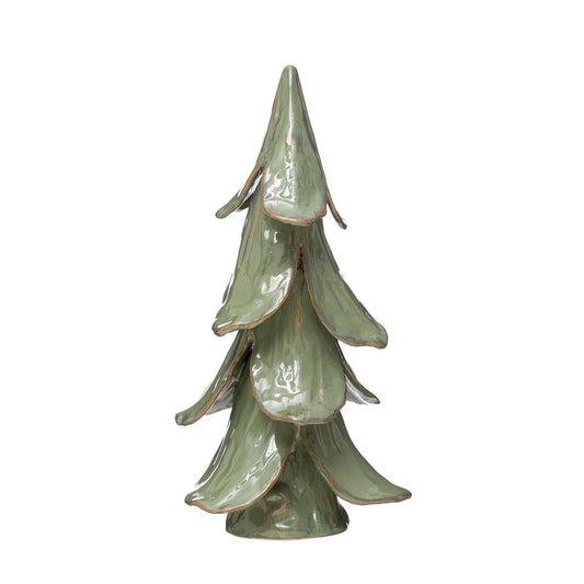 8" Round 15-1/2" H Stoneware Tree