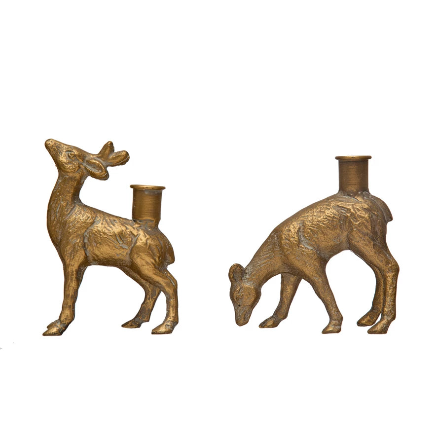 CAST IRON DEER TAPER HOLDER