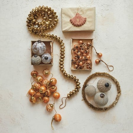 Hammered Metal Bead Garland, Brass
