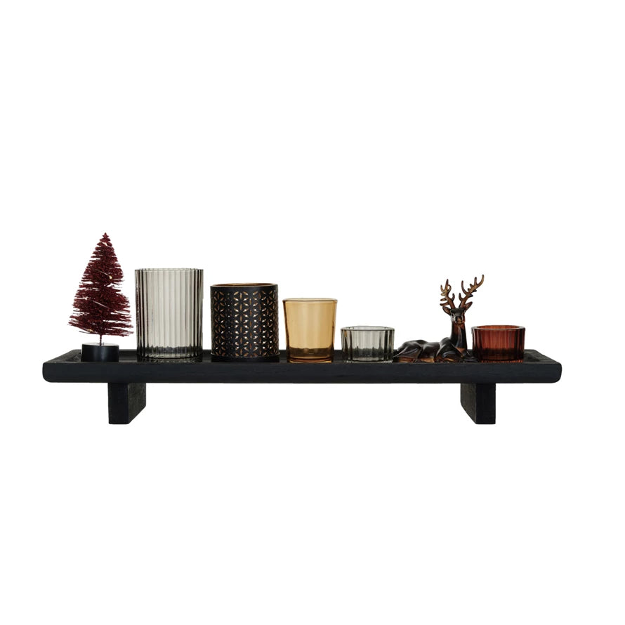 TRAY W/SET OF HOLDERS,DEER&TREE