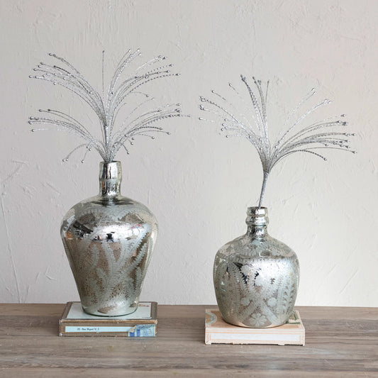 ETCHED MERCURY SILVER VASE
