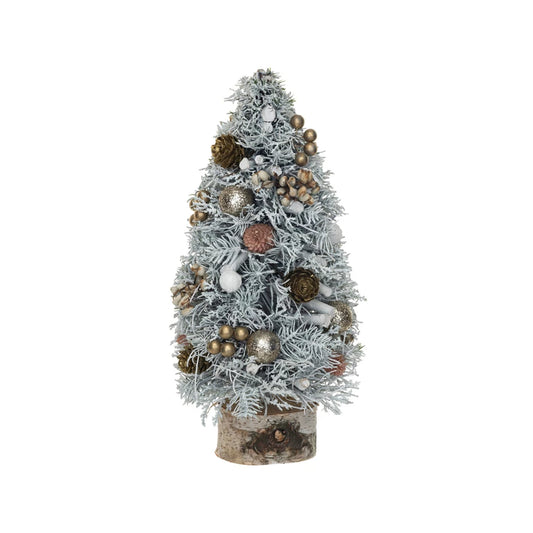 Christmas Tree w/ Ornaments with wood Slice base