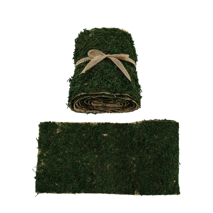 MOSS & BURLAP TABLE RUNNER