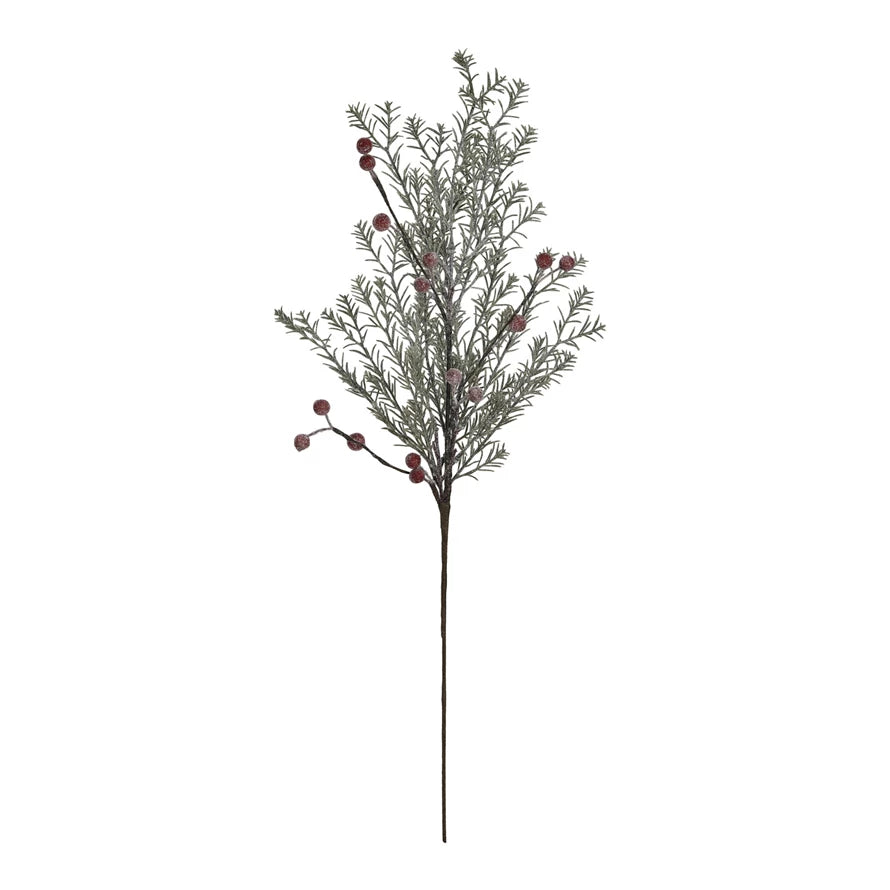 FAUX EVERGREEN PICK W/BERRIES